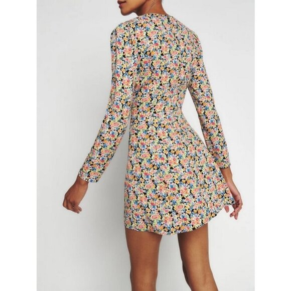 💕REFORMATION💕 Mavis Dress ~ Trix Multi-Color Floral Print 8 NWOT - Picture 5 of 16